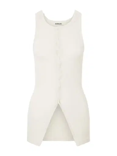 Auralee Ribbed-knit Cotton Tank | Thumbnail 1 Auralee Ribbed-knit Cotton Tank | Thumbnail 1