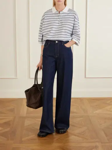 La Ligne Isadora Cotton-chambray Wide-leg Jeans | Thumbnail 2 La Ligne Isadora Cotton-chambray Wide-leg Jeans | Thumbnail 2