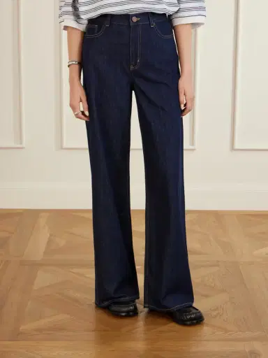 La Ligne Isadora Cotton-chambray Wide-leg Jeans | Thumbnail 3 La Ligne Isadora Cotton-chambray Wide-leg Jeans | Thumbnail 3