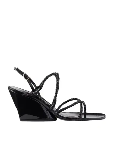 Proenza Schouler Twist Slant Leather Wedge Sandals | Thumbnail 1 Proenza Schouler Twist Slant Leather Wedge Sandals | Thumbnail 1