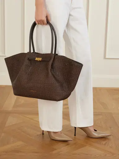DeMellier The New York Large Leather-trimmed Raffia Tote | Thumbnail 3 DeMellier The New York Large Leather-trimmed Raffia Tote | Thumbnail 3