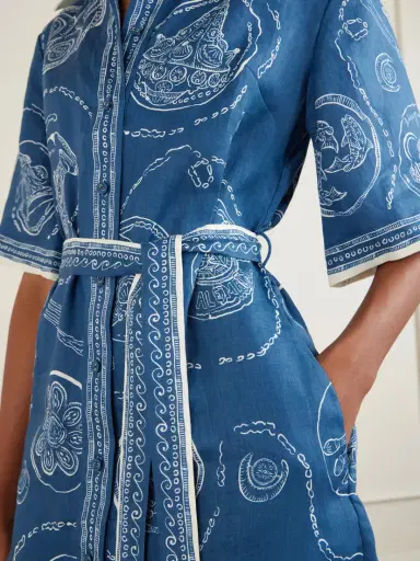 ALÉMAIS Lucky Belted Printed Linen Mini Dress | Thumbnail 4 ALÉMAIS Lucky Belted Printed Linen Mini Dress | Thumbnail 4