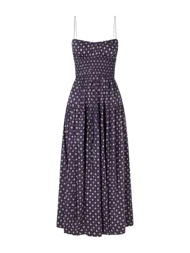 DÔEN Safia Smocked Printed Cotton And Silk-blend Voile Maxi Dress | Thumbnail 1 DÔEN Safia Smocked Printed Cotton And Silk-blend Voile Maxi Dress | Thumbnail 1
