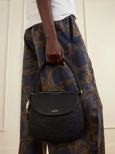 Loewe + Paula's Ibiza Pescador Medium Embellished Leather-trimmed Raffia Shoulder Bag | Thumbnail 2 Loewe + Paula's Ibiza Pescador Medium Embellished Leather-trimmed Raffia Shoulder Bag | Thumbnail 2