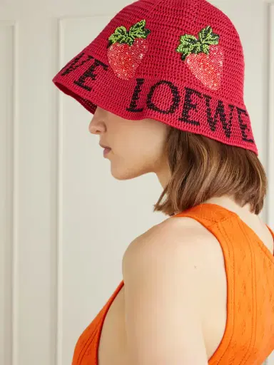 Loewe + Paula's Ibiza Strawberry Embellished Cotton Bucket Hat | Thumbnail 4 Loewe + Paula's Ibiza Strawberry Embellished Cotton Bucket Hat | Thumbnail 4