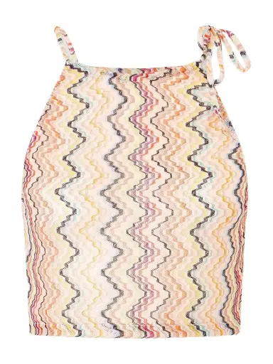 Missoni Cropped Gathered Striped Mesh Halterneck Top | Thumbnail 1 Missoni Cropped Gathered Striped Mesh Halterneck Top | Thumbnail 1
