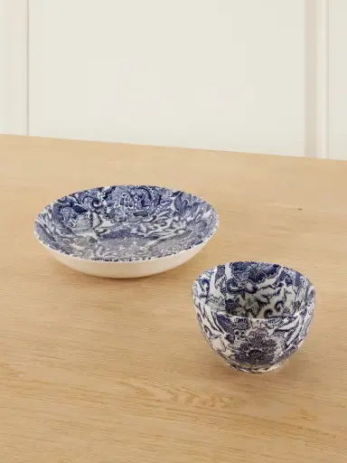 Ralph Lauren Home + Burleigh Faded Peony Painted Earthenware Bowl And Plate | Thumbnail 1 Ralph Lauren Home + Burleigh Faded Peony Painted Earthenware Bowl And Plate | Thumbnail 1
