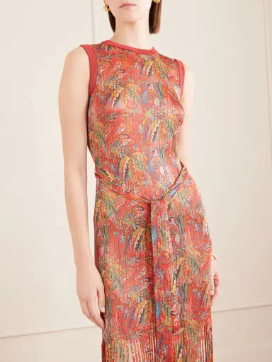 Etro Belted Fringed Jacquard-knit Midi Dress | Thumbnail 5 Etro Belted Fringed Jacquard-knit Midi Dress | Thumbnail 5