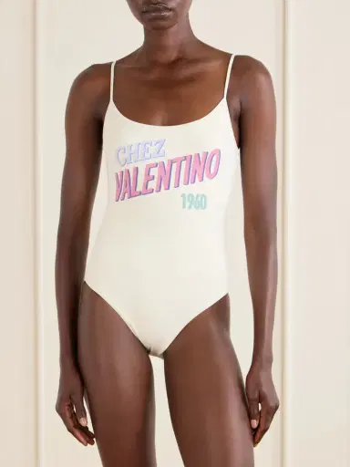 Valentino Garavani Logo Print Swimsuit | Thumbnail 2 Valentino Garavani Logo Print Swimsuit | Thumbnail 2