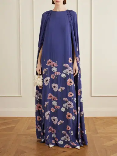 BERNADETTE Minnie Cape-effect Sequin-embellished Embroidered Crepe Gown | Thumbnail 2 BERNADETTE Minnie Cape-effect Sequin-embellished Embroidered Crepe Gown | Thumbnail 2