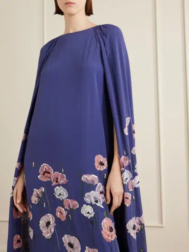 BERNADETTE Minnie Cape-effect Sequin-embellished Embroidered Crepe Gown | Thumbnail 4 BERNADETTE Minnie Cape-effect Sequin-embellished Embroidered Crepe Gown | Thumbnail 4