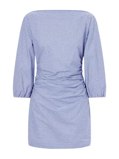 BERNADETTE Ezra Gathered Checked Cotton Mini Dress | Thumbnail 1 BERNADETTE Ezra Gathered Checked Cotton Mini Dress | Thumbnail 1