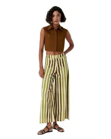 Emporio Sirenuse Adele Trousers in Ikat Stripes | Thumbnail 1 Emporio Sirenuse Adele Trousers in Ikat Stripes | Thumbnail 1