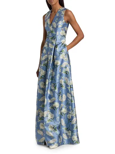 SACHIN BABI Women's Brooklynne Floral Mikado Gown - Twilight Gardens | Thumbnail 4 SACHIN BABI Women's Brooklynne Floral Mikado Gown - Twilight Gardens | Thumbnail 4