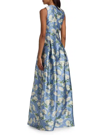 SACHIN BABI Women's Brooklynne Floral Mikado Gown - Twilight Gardens | Thumbnail 5 SACHIN BABI Women's Brooklynne Floral Mikado Gown - Twilight Gardens | Thumbnail 5
