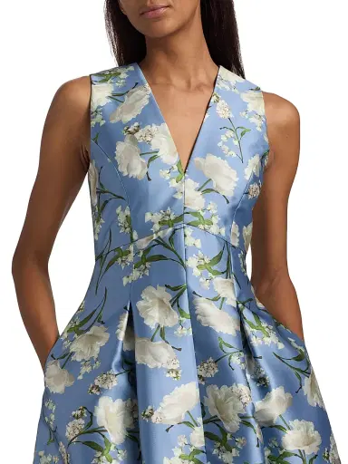 SACHIN BABI Women's Brooklynne Floral Mikado Gown - Twilight Gardens | Thumbnail 6 SACHIN BABI Women's Brooklynne Floral Mikado Gown - Twilight Gardens | Thumbnail 6