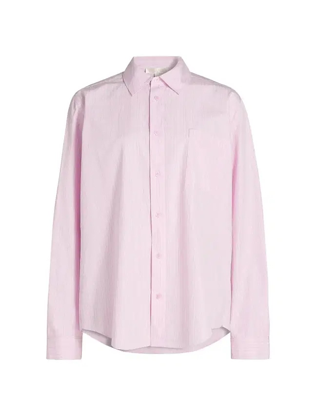 Women's Hudley Striped Cotton Shirt - Hibiscus Honey Women's Hudley Striped Cotton Shirt - Hibiscus Honey