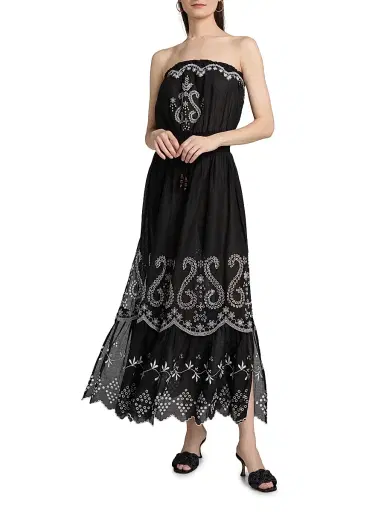 Ramy Brook Women's Blaire Embroidered Cotton Cover-Up Dress - Black | Thumbnail 2 Ramy Brook Women's Blaire Embroidered Cotton Cover-Up Dress - Black | Thumbnail 2
