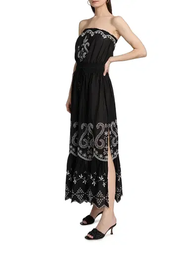 Ramy Brook Women's Blaire Embroidered Cotton Cover-Up Dress - Black | Thumbnail 4 Ramy Brook Women's Blaire Embroidered Cotton Cover-Up Dress - Black | Thumbnail 4