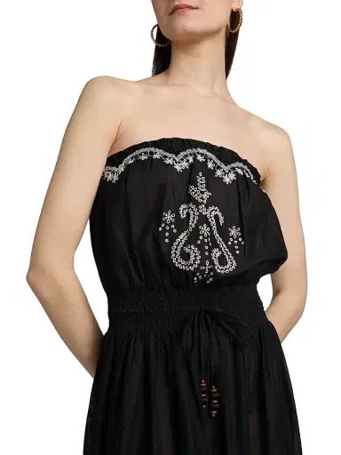Ramy Brook Women's Blaire Embroidered Cotton Cover-Up Dress - Black | Thumbnail 6 Ramy Brook Women's Blaire Embroidered Cotton Cover-Up Dress - Black | Thumbnail 6