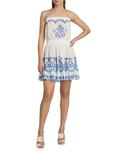 Ramy Brook Women's Natalia Embroidered Minidress - White - Size Large | Thumbnail 2 Ramy Brook Women's Natalia Embroidered Minidress - White - Size Large | Thumbnail 2