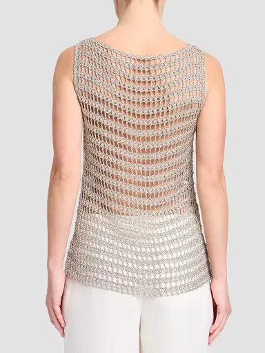 TWP Women's Cleo Metallic Crochet Tank - Sandshell | Thumbnail 2 TWP Women's Cleo Metallic Crochet Tank - Sandshell | Thumbnail 2