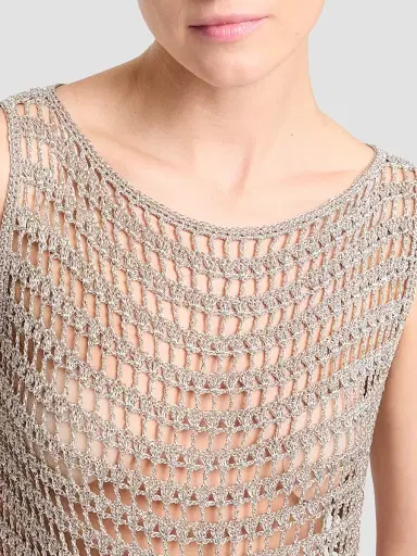 TWP Women's Cleo Metallic Crochet Tank - Sandshell | Thumbnail 5 TWP Women's Cleo Metallic Crochet Tank - Sandshell | Thumbnail 5