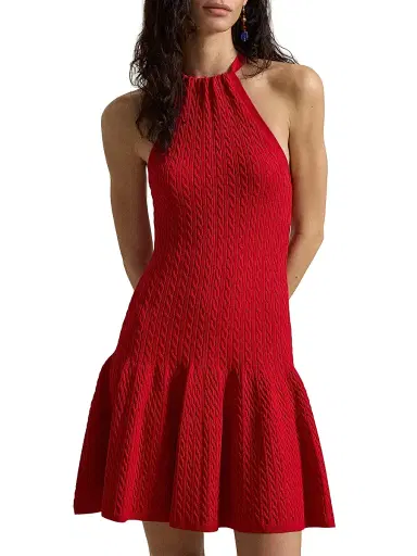 Polo Ralph Lauren Women's Cable-Knit A-Line Minidress | Thumbnail 4 Polo Ralph Lauren Women's Cable-Knit A-Line Minidress | Thumbnail 4