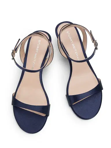Stuart Weitzman Women's Kellie 50MM Satin Sandals - River Blue - Size 9.5 | Thumbnail 4 Stuart Weitzman Women's Kellie 50MM Satin Sandals - River Blue - Size 9.5 | Thumbnail 4