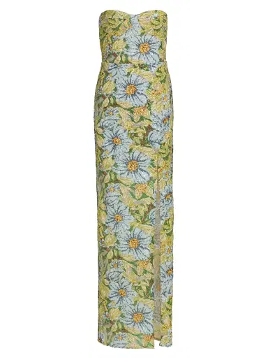 Bronx and Banco Women's Veronica Floral Sequined Strapless Maxi Dress - Yellow Multi | Thumbnail 1 Bronx and Banco Women's Veronica Floral Sequined Strapless Maxi Dress - Yellow Multi | Thumbnail 1