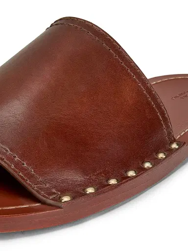TOTEME Women's Stud-Trim Leather Slide Sandals - Sienna | Thumbnail 5 TOTEME Women's Stud-Trim Leather Slide Sandals - Sienna | Thumbnail 5