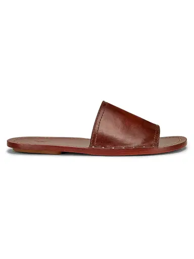 TOTEME Women's Stud-Trim Leather Slide Sandals - Sienna | Thumbnail 1 TOTEME Women's Stud-Trim Leather Slide Sandals - Sienna | Thumbnail 1