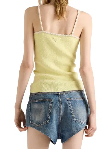 Prada Women's Cotton Bouclé Top - Yellow | Thumbnail 3 Prada Women's Cotton Bouclé Top - Yellow | Thumbnail 3