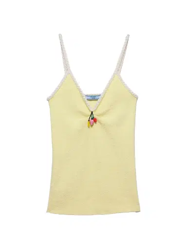Prada Women's Cotton Bouclé Top - Yellow | Thumbnail 1 Prada Women's Cotton Bouclé Top - Yellow | Thumbnail 1