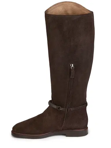 Brunello Cucinelli Women's Monili-Beaded Suede Riding Boots - Pepper | Thumbnail 5 Brunello Cucinelli Women's Monili-Beaded Suede Riding Boots - Pepper | Thumbnail 5