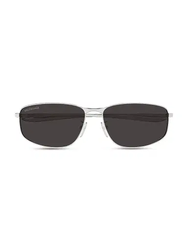 Balenciaga Men's Monday 61MM Rectangular Metal Sunglasses - Silver Black | Thumbnail 2 Balenciaga Men's Monday 61MM Rectangular Metal Sunglasses - Silver Black | Thumbnail 2