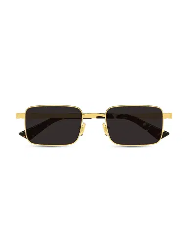 Bottega Veneta Men's 53MM Long Ribbon Metal Rectangular Sunglasses - Gold Black | Thumbnail 2 Bottega Veneta Men's 53MM Long Ribbon Metal Rectangular Sunglasses - Gold Black | Thumbnail 2