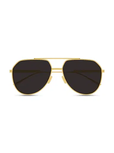 Bottega Veneta Men's Light Ribbon 60MM Pilot Metal Sunglasses - Gold Black | Thumbnail 2 Bottega Veneta Men's Light Ribbon 60MM Pilot Metal Sunglasses - Gold Black | Thumbnail 2