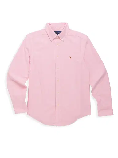 Polo Ralph Lauren Little Boy's & Boy's Cotton Oxford Sport Shirt - New Rose - Size 3 | Thumbnail 1 Polo Ralph Lauren Little Boy's & Boy's Cotton Oxford Sport Shirt - New Rose - Size 3 | Thumbnail 1