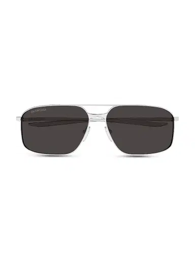 Balenciaga Men's Monday 64MM Navigator Metal Sunglasses - Silver Black | Thumbnail 2 Balenciaga Men's Monday 64MM Navigator Metal Sunglasses - Silver Black | Thumbnail 2