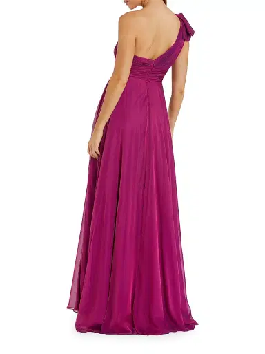 Mac Duggal Women's One-Shoulder Gown - Raspberry - Size 14 | Thumbnail 2 Mac Duggal Women's One-Shoulder Gown - Raspberry - Size 14 | Thumbnail 2