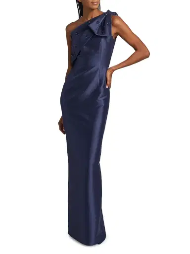 SACHIN BABI Women's Olivia One-Shoulder Mikado Gown - Washed Indigo | Thumbnail 2 SACHIN BABI Women's Olivia One-Shoulder Mikado Gown - Washed Indigo | Thumbnail 2
