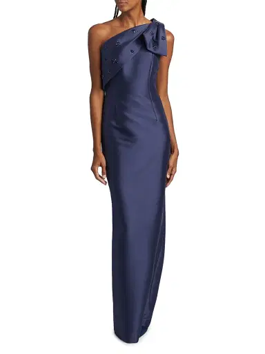 SACHIN BABI Women's Olivia One-Shoulder Mikado Gown - Washed Indigo | Thumbnail 3 SACHIN BABI Women's Olivia One-Shoulder Mikado Gown - Washed Indigo | Thumbnail 3