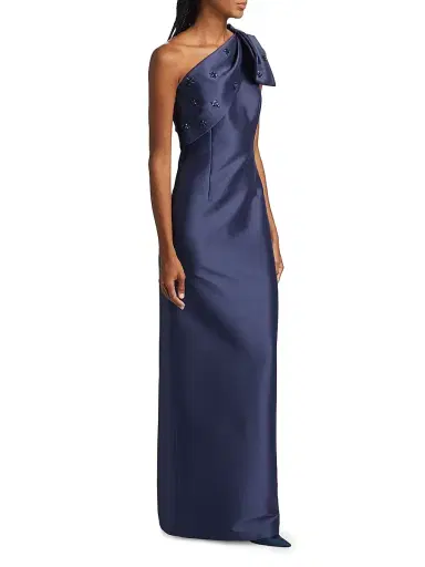 SACHIN BABI Women's Olivia One-Shoulder Mikado Gown - Washed Indigo | Thumbnail 4 SACHIN BABI Women's Olivia One-Shoulder Mikado Gown - Washed Indigo | Thumbnail 4