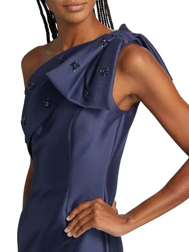 SACHIN BABI Women's Olivia One-Shoulder Mikado Gown - Washed Indigo | Thumbnail 6 SACHIN BABI Women's Olivia One-Shoulder Mikado Gown - Washed Indigo | Thumbnail 6