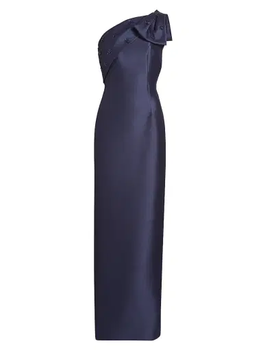 SACHIN BABI Women's Olivia One-Shoulder Mikado Gown - Washed Indigo | Thumbnail 1 SACHIN BABI Women's Olivia One-Shoulder Mikado Gown - Washed Indigo | Thumbnail 1