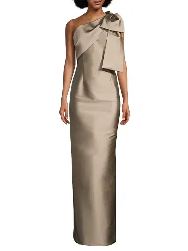 SACHIN BABI Women's Bonnie Satin One-Shoulder Gown - Pewter | Thumbnail 3 SACHIN BABI Women's Bonnie Satin One-Shoulder Gown - Pewter | Thumbnail 3