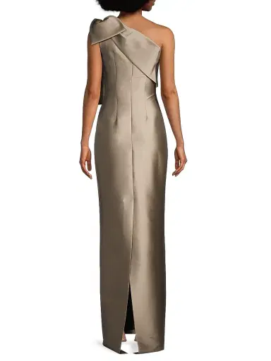 SACHIN BABI Women's Bonnie Satin One-Shoulder Gown - Pewter | Thumbnail 5 SACHIN BABI Women's Bonnie Satin One-Shoulder Gown - Pewter | Thumbnail 5