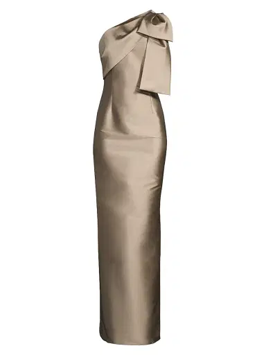 SACHIN BABI Women's Bonnie Satin One-Shoulder Gown - Pewter | Thumbnail 1 SACHIN BABI Women's Bonnie Satin One-Shoulder Gown - Pewter | Thumbnail 1