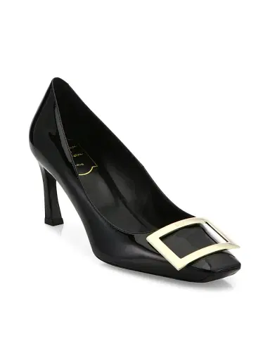 Roger Vivier Women's Belle Vivier Trompette 70MM Patent Leather Pumps - Black | Thumbnail 2 Roger Vivier Women's Belle Vivier Trompette 70MM Patent Leather Pumps - Black | Thumbnail 2
